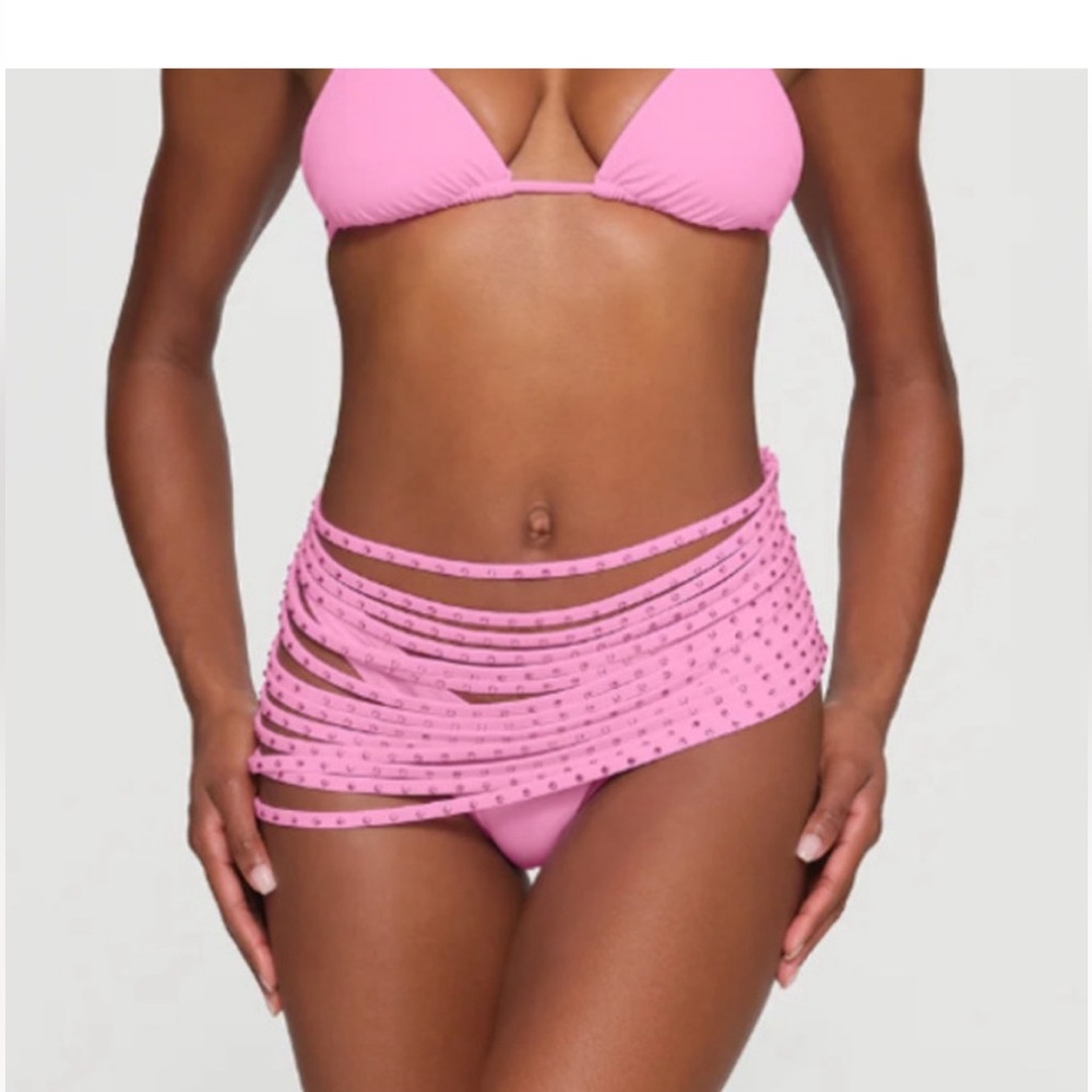 SKIMS , NWT Rhinestone Swim Strappy Skirt